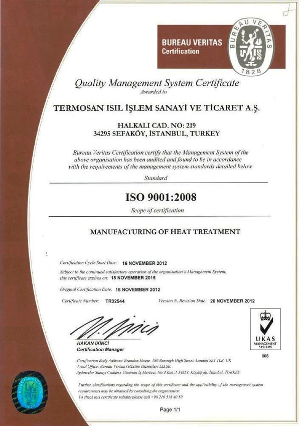 ISO 9001:2008 - İngilizce · Sefaköy